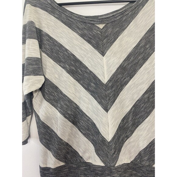 Dots Women Medium Gray And White Striped Blouse - Picture 2 of 8